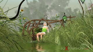 Sexo caliente! Caliente hermosa hada y gnome en el pueblo